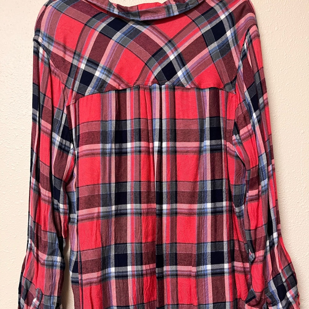 Arizona Jean Co. red & navy blue flannel - Picture 3 of 7